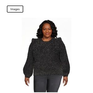 Scoop Women's Soft Tinsel Sweater with Shoulder Detail
